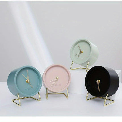 1pc, Silent Hand Clock Table Clock for Heavy Sleepers Decoration for Living Room and Bedroom