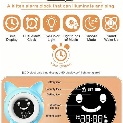 Smart Alarm Clock Snooze Function Digital Desk Clock Night Light Music Ring Back light Home Decor