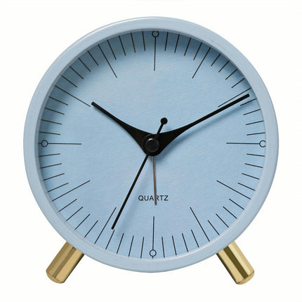 1pc Silent Metal Quartz Alarm Clock Round Clock with Alarm Function, Travel Alarm Clocks