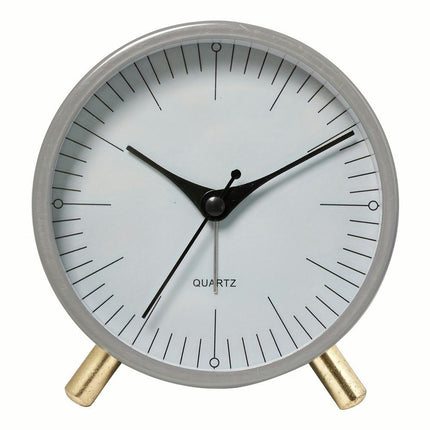 1pc Silent Metal Quartz Alarm Clock Round Clock with Alarm Function, Travel Alarm Clocks