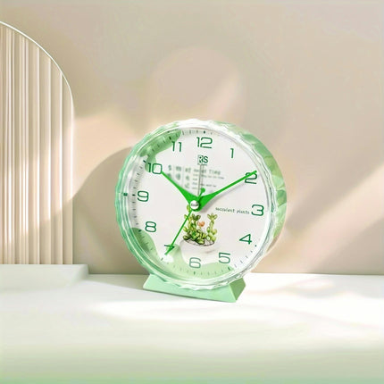 1pc Cartoon Design Alarm Clock, Modern Minimalist Round Tabletop Clock for Home, Office, School