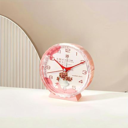 1pc Cartoon Design Alarm Clock, Modern Minimalist Round Tabletop Clock for Home, Office, School