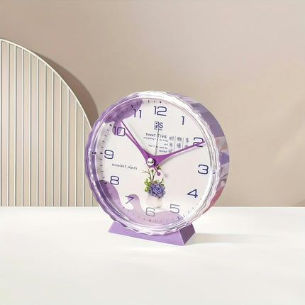 1pc Cartoon Design Alarm Clock, Modern Minimalist Round Tabletop Clock for Home, Office, School