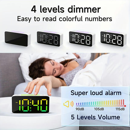 1pc Household Digital Alarm Clock, Mute Clock, Portable Alarm Clock, Desktop Simple Electronic Clock