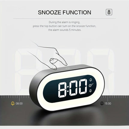 1pc Battery-Powered LED Cartoon Alarm Clock With Adjustable Brightness Ideal For Bedroom And Kitchen