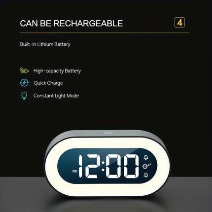 1pc Battery-Powered LED Cartoon Alarm Clock With Adjustable Brightness Ideal For Bedroom And Kitchen