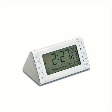 Triangular Desktop Clock with Countdown Timer - 3 Alarm Settings, LED Backlight, 12/24h Format