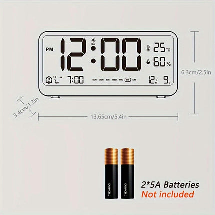 Digital Alarm Clock Portable Desk Clock with Large Display, Date Feature for Bedroom and Home