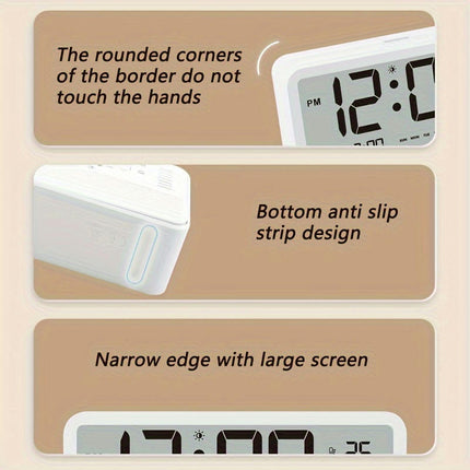 Digital Alarm Clock Portable Desk Clock with Large Display, Date Feature for Bedroom and Home