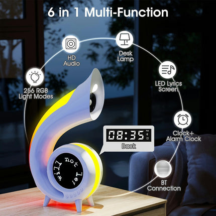 Multi-functional Wireless Speakers LED Lyrics Screen Speakers, Desk Lamps, Alarm Clocks