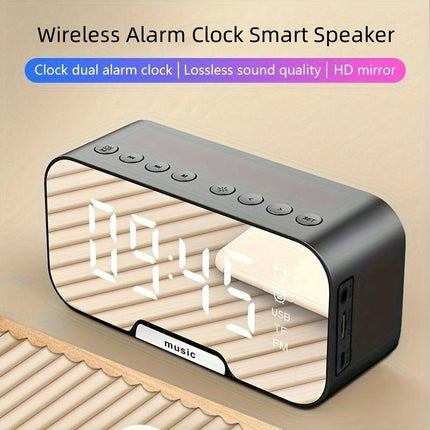 Portable Mini Speaker FM Radio Clock With Wireless Microphone LED Screen Alarm Clock