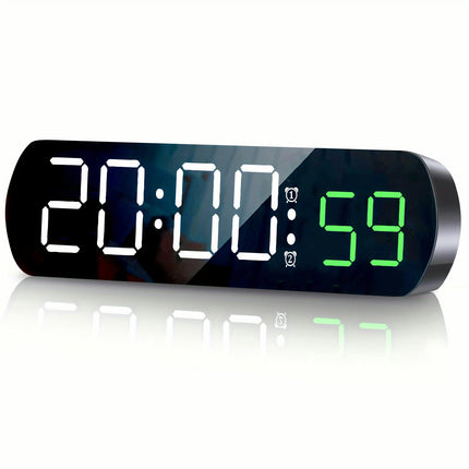 Voice Control Digital Alarm Clock Snooze Desktop Digital Clock Type-C USB Port LED Clock