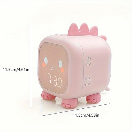 Digital Cartoon Dinosaur Alarm Smart Clock with Adjustable Volume, USB Charging LED Display