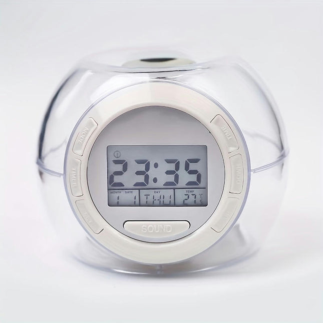 1pc Acrylic Transparent Shell Ball Colorful Cartoon Alarm Clock, Bedhead Clock, For Home Room Decor