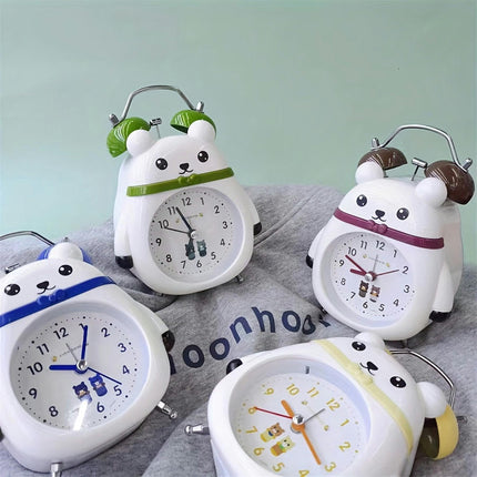 Cute Panda Alarm Clock with Loud Bell - Perfect for Students Christmas Gift, Battery-Powered