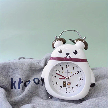 Cute Panda Alarm Clock with Loud Bell - Perfect for Students Christmas Gift, Battery-Powered