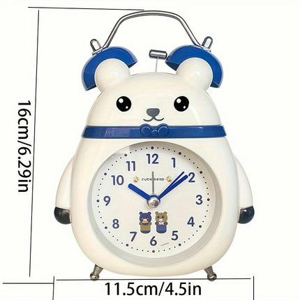 Cute Panda Alarm Clock with Loud Bell - Perfect for Students Christmas Gift, Battery-Powered