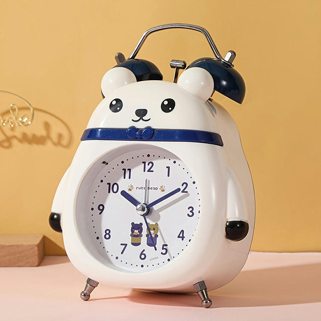 Cute Panda Alarm Clock with Loud Bell - Perfect for Students Christmas Gift, Battery-Powered