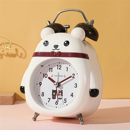 Cute Panda Alarm Clock with Loud Bell - Perfect for Students Christmas Gift, Battery-Powered