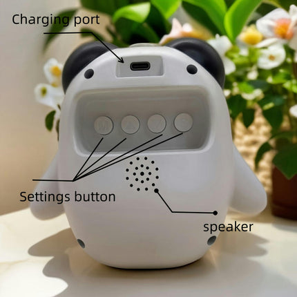 Adorable Panda Digital Alarm Clock with Battery Powered, USB Charging, and Alarm Functionality