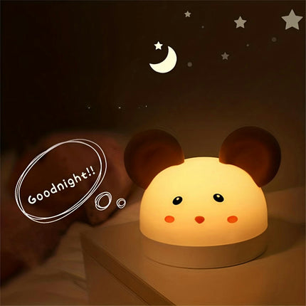 Mouse Night Light Alarm Clock, Bedroom Dormitory Sleep Cute Cartoon Snooze Alarm Clock