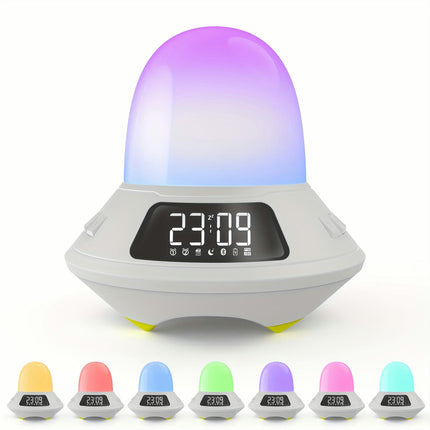 1pc Speaker Alarm Clock Wake Up Light White Noise Machine With Sleep Noise Light