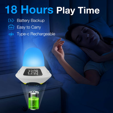 1pc Speaker Alarm Clock Wake Up Light White Noise Machine With Sleep Noise Light