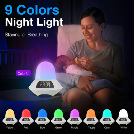 1pc Speaker Alarm Clock Wake Up Light White Noise Machine With Sleep Noise Light