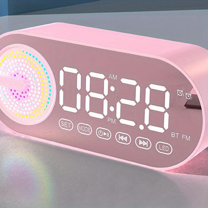 Wireless Clock Speaker, Subwoofer 3D Surround Sound with breathing lamp advanced appearance