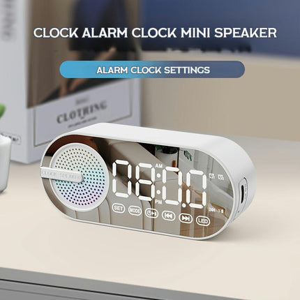 Wireless Clock Speaker, Subwoofer 3D Surround Sound with breathing lamp advanced appearance