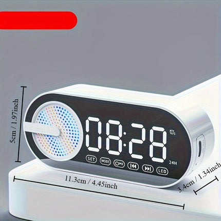 Wireless Clock Speaker, Subwoofer 3D Surround Sound with breathing lamp advanced appearance