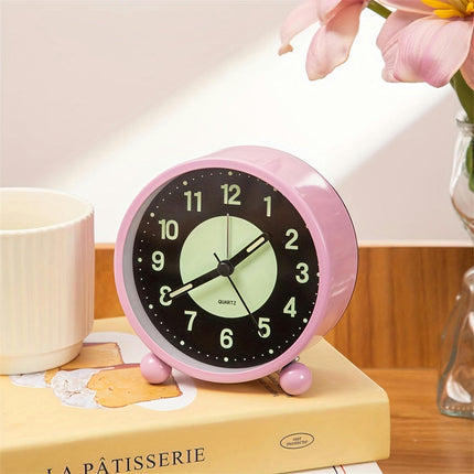 Charming Cartoon-Themed Silent Alarm Clock with Luminous Display-Mute for Bedroom & Travel