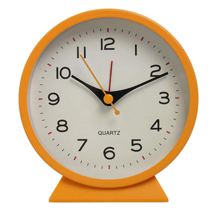 1pc 4.5" Analog Alarm Clock, Small Retro Desk Clock  Slient Metal Table Clock With Light