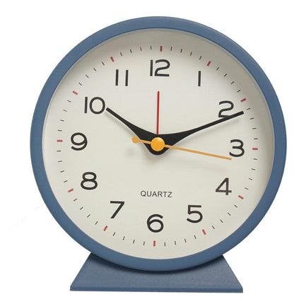 1pc 4.5" Analog Alarm Clock, Small Retro Desk Clock  Slient Metal Table Clock With Light