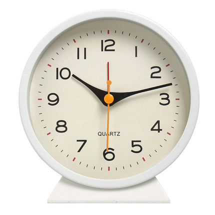 1pc 4.5" Analog Alarm Clock, Small Retro Desk Clock  Slient Metal Table Clock With Light