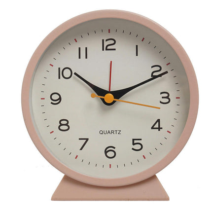 1pc 4.5" Analog Alarm Clock, Small Retro Desk Clock  Slient Metal Table Clock With Light