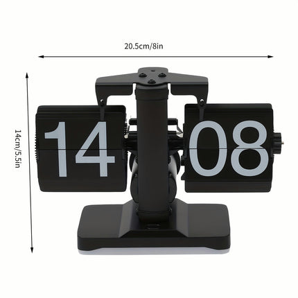 LED-Illuminated Automatic Flip Page Desk Clock Flip Down Clock, Battery Powered Clock Home Decoration