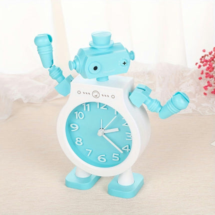 1pc Creative Couple Robot Alarm Clock Student Bedroom Cartoon Clock For Home Room Living Room Decor