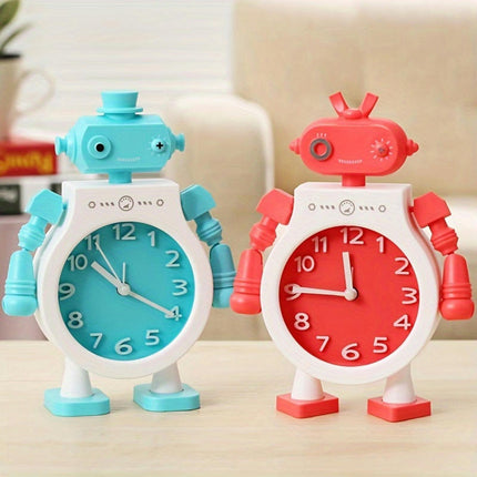 1pc Creative Couple Robot Alarm Clock Student Bedroom Cartoon Clock For Home Room Living Room Decor