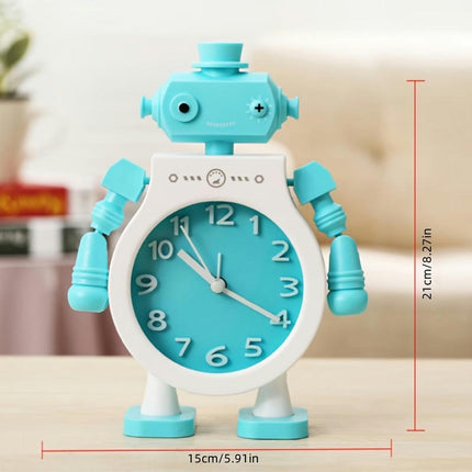 1pc Creative Couple Robot Alarm Clock Student Bedroom Cartoon Clock For Home Room Living Room Decor