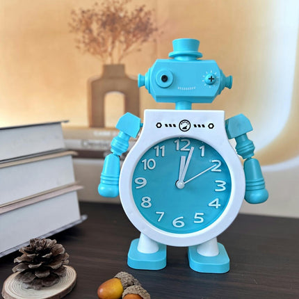 1pc Creative Couple Robot Alarm Clock Student Bedroom Cartoon Clock For Home Room Living Room Decor