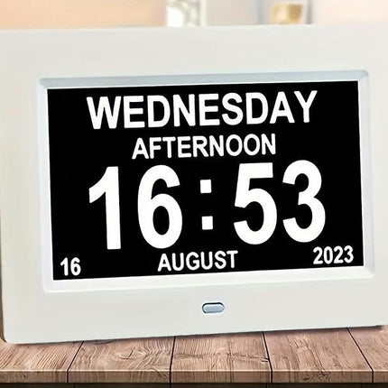 7 Inch Digital Clock With Day And Date For Elderly Clock Large Font Digital Alarm Clock