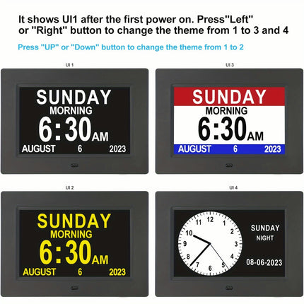 7 Inch Digital Clock With Day And Date For Elderly Clock Large Font Digital Alarm Clock