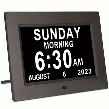 7 Inch Digital Clock With Day And Date For Elderly Clock Large Font Digital Alarm Clock