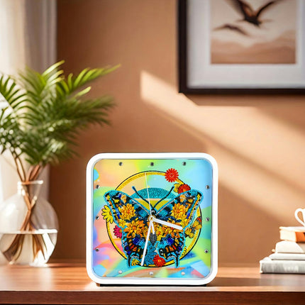 DIY 5D Diamond Painting Clock Kit Square Wall/Desktop Clock with Frame Perfect for  Christmas Gifts