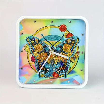 DIY 5D Diamond Painting Clock Kit Square Wall/Desktop Clock with Frame Perfect for  Christmas Gifts