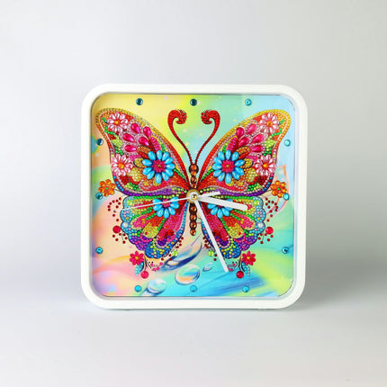 DIY 5D Diamond Painting Clock Kit Square Wall/Desktop Clock with Frame Perfect for  Christmas Gifts