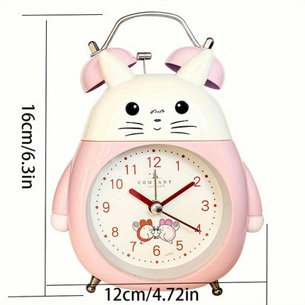 Cute Hamster Cartoon Alarm Clock - Loud & Silent  Perfect for Back to School & Christmas Gifts