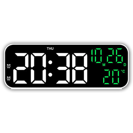 1pc Desktop Alarm Clock, Digital Temperature Humidity Calendar Display LED Table Bedside Clocks