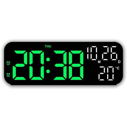 1pc Desktop Alarm Clock, Digital Temperature Humidity Calendar Display LED Table Bedside Clocks